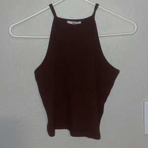 Bar III Brown Halter Crop Top Size S